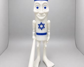 Tung Tung Tung Sahur Israël Editie 3D Geprinte Figuur | Davidster Virale Meme Beeldje | Grappig Meme Decoratie Cadeau | Op maat Geschilderd Beeldje