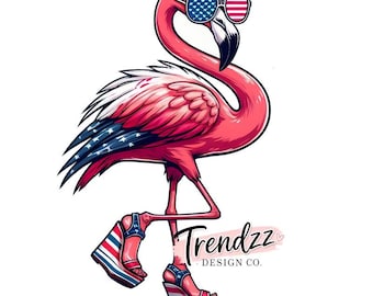 Flamenco PNG – Diseño de salpicaduras de la bandera estadounidense con un toque atrevido (Descarga digital)