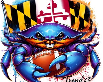 Cangrejo PNG – Bandera de Maryland Cangrejo Azul Fútbol Arte Salpicado Descarga Digital