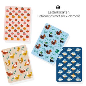 Dutch Alphabet Pattern Cards – Illustrated ABC Flashcards with Hidden Elements for Toddlers and Preschoolers (PDF Download)