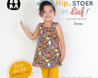 Sewingpattern PDF dress for baby (English and Dutch)