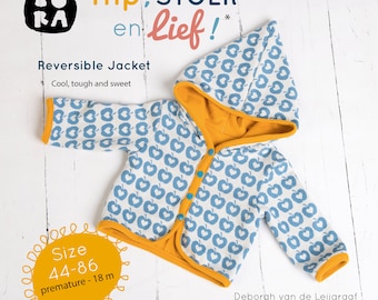 Sewingpattern PDF reversible jacket for baby (ENGLISH)