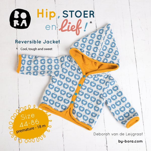 Sewingpattern PDF reversible jacket for baby (ENGLISH)