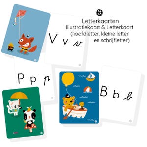 Tarjetas didácticas del alfabeto holandés: tarjetas del abecedario con ilustraciones para niños pequeños y preescolares: tarjetas con letras e ilustraciones (descarga en PDF)