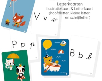 Dutch Alphabet Flashcards – ABC Cards with Illustrations for Toddlers and Preschoolers – Letter & Illustration Cards (PDF Download)