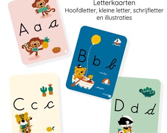 Dutch Alphabet Cards with Illustrations for Toddlers and Preschoolers (PDF Download)