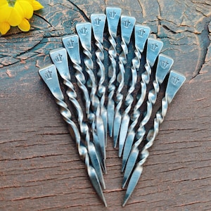 Cowboys Hat Toothpick, Forged Steel from Horseshoe Nail, Western Hat Pin, Cowboy Style, Handmade Rustic Gift for Him.