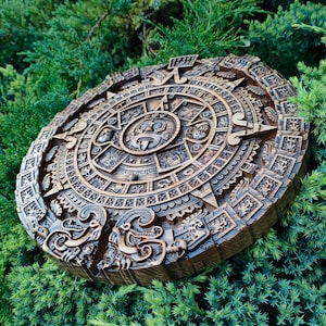 Mayan Calendar - Aztec Calendar, Mexican House Decor. Calendar Plates - Aztec Sun, Aztec Wall Hanging.