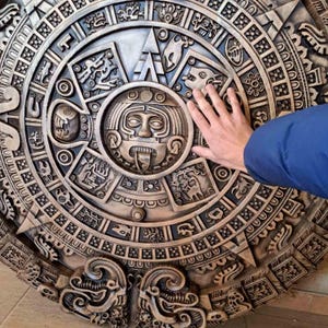 Aztec Calendar - Mayan Calendar, Mexican House Decor. Calendar Plates - Aztec Sun, Aztec Wall Hanging.