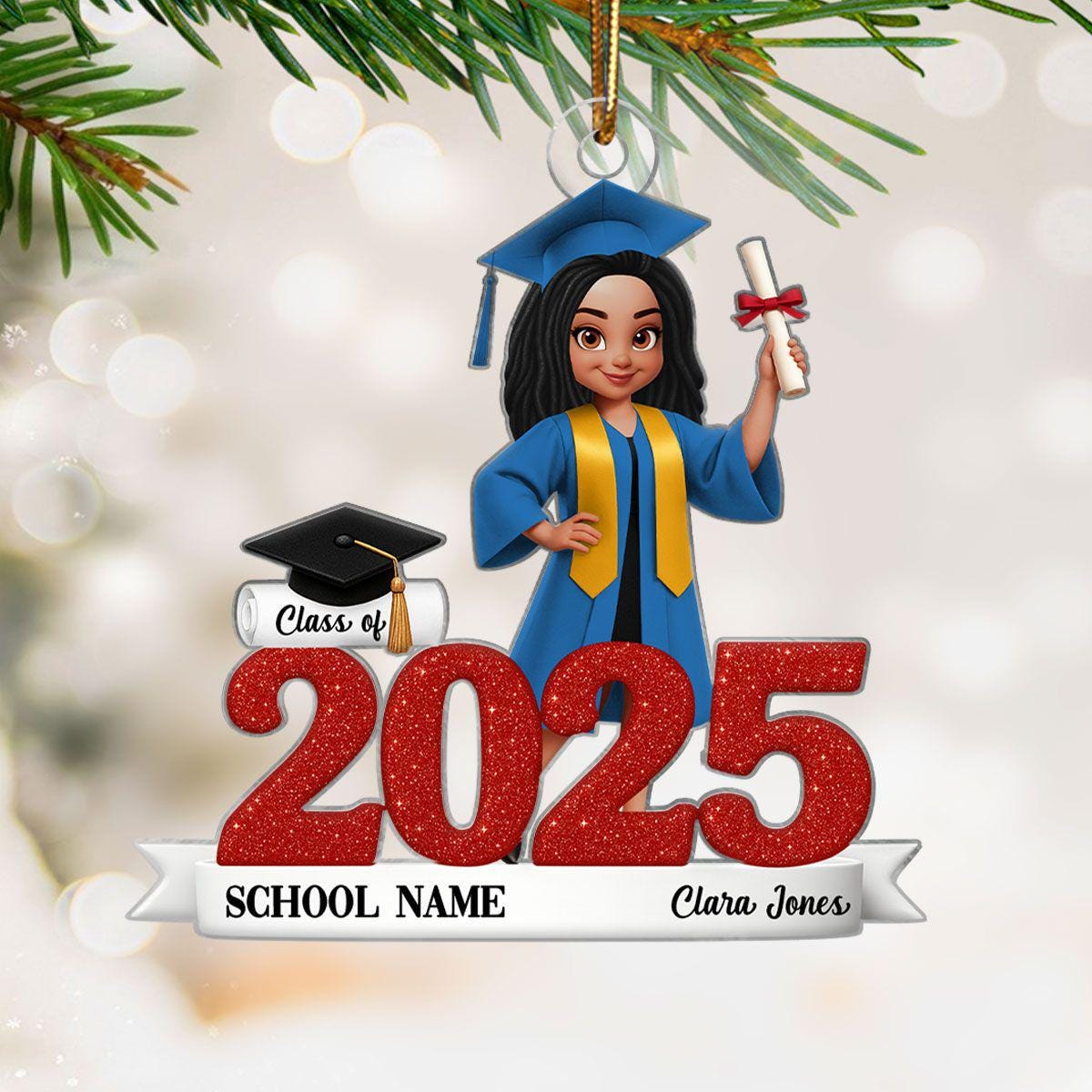 Class of 2025 2026 3D Effect Senior - Personalized Acrylic Ornament ...