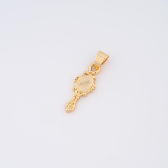 18K Gold Filled Mirror Charms,Mirror Pendant for DIY Jewelry Making Supply
