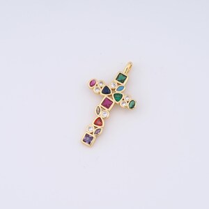 18K Gold gefüllte Kreuz Charms, Micropavé CZ Christian Anhänger für DIY Schmuckherstellung Versorgung