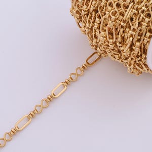 3.28 FT 18K Gold Filled Figure 8 Chains,Semi-Finished Chains for DIY Jewelry Making Supply