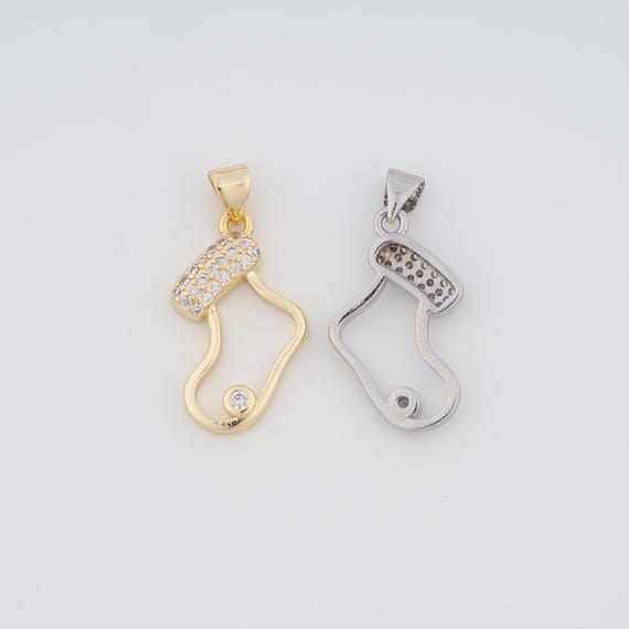 8 Ciondoli Tavolozza Pennello Placcati Oro 18K Con Zirconi Cubici Colorati, 2 Stili, Per Collane E Bracciali Fai-da-te