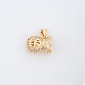 18K Gold Filled Money Bag Charms,Micropavé CZ Money Bag Pendant for DIY Jewelry Making Supply
