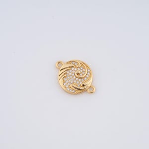 18K Gold Filled Ocean Wave Connector,Micropavé CZ Ocean Wave Connector for DIY Jewelry Making Supply