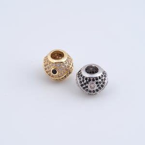 18K Gold Filled Ball Beads,Large Hole Beads for DIY Jewelry Making Supply