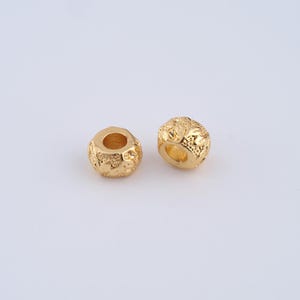 5 pcs 18K Gold Filled Tube Beads,Wide Beads for DIY Jewelry Making Supply