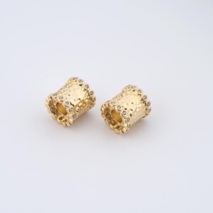 18K Gold Filled Round Beads,Tube Beads for DIY Jewelry Making Supply