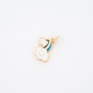 18K Gold Filled Enamel Rainbow Charms,Cloud Pendant for DIY Jewelry Making Supply