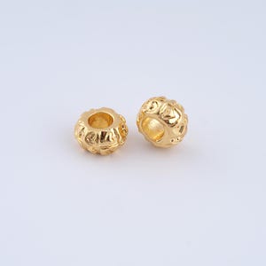 5 pcs 18K Gold Filled Tube Beads,Wide Beads for DIY Jewelry Making Supply