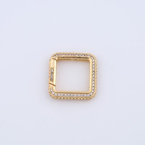 18K Gold Filled Push Door Clasp,Square Clasp for DIY Jewelry Making Supply