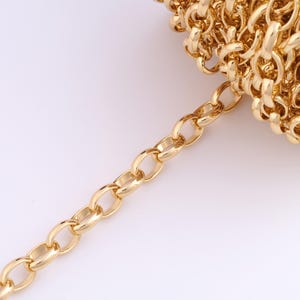 3.28 FT 18K Gold Filled Rolo Chains,Semi-Finished Chains for DIY Jewelry Making Supply