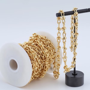 3.28 FT 18K Gold Filled Figure 8 Chains,Semi-Finished Chains for DIY Jewelry Making Supply