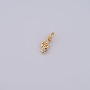 10 pcs 18K Gold Filled Cactus Charms,Cactus Pendant for DIY Jewelry Making Supply