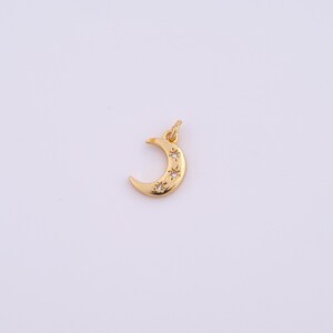 18K Gold Filled Moon Charms,Micropavé CZ Star Pendant for DIY Jewelry Making Supply