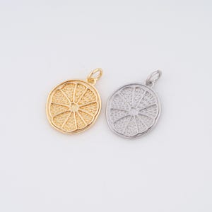 18K Gold Filled Orange Charms,Fruit Pendant for DIY Jewelry Making Supply