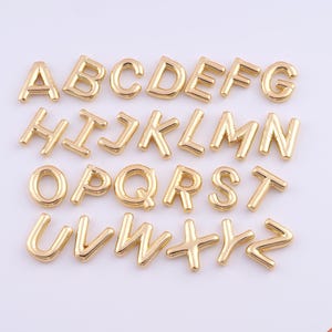 18K Gold Filled Letter Charms,Initial Pendant for DIY Jewelry Making Supply