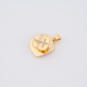 18K Gold gefüllte Kreuz Charms, Micropavé CZ Drehbarer Anhänger für die DIY Schmuckherstellung Versorgung