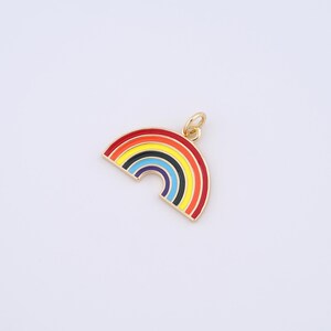 18K Gold Filled Enamel Rainbow Charms,Rainbow Pendant for DIY Jewelry Making Supply