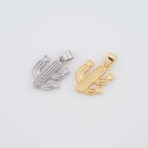 18K Gold Filled Cactus Charms,Cactus Pendant for DIY Jewelry Making Supply
