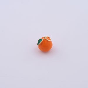 18K Gold Filled Fruit Charms,Enamel Orange Pendant for DIY Jewelry Making Supply