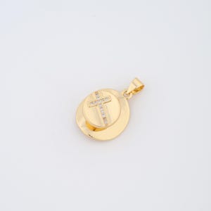 18K Gold gefüllte Kreuz Charms, Micropavé CZ Drehbarer Anhänger für die DIY Schmuckherstellung Versorgung