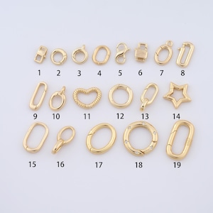 18K Gold Filled Snap Clasp,Heart Clasp for DIY Jewelry Making Supply