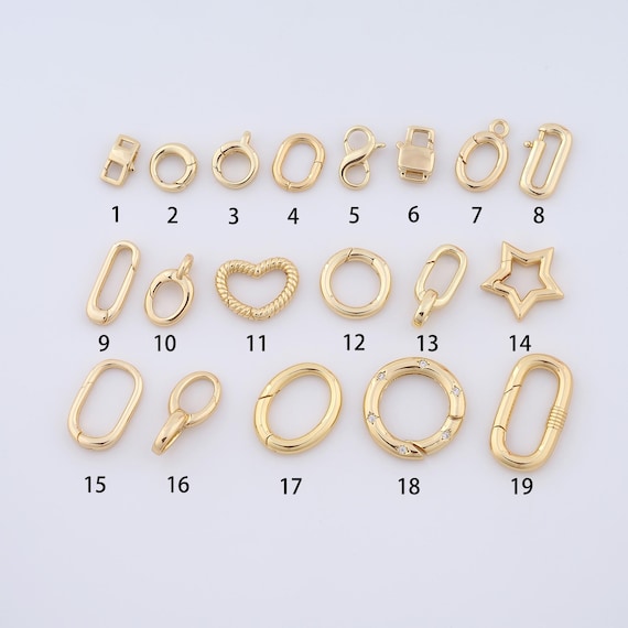 18K Gold Filled Snap Clasp,heart Clasp for DIY Jewelry Making