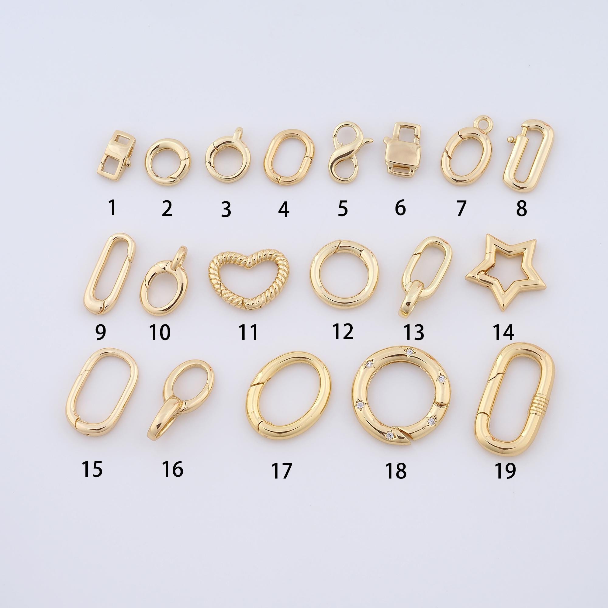 18K Gold Filled Snap Clasp,heart Clasp for DIY Jewelry Making