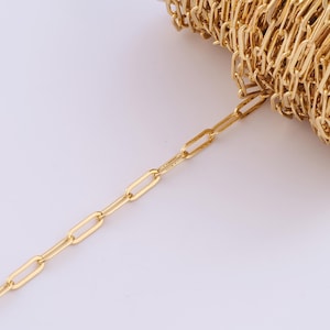 3,28 Fuß 18K Gold gefüllte Papierklammerketten, halbfertige Ketten für die DIY-Schmuckherstellung