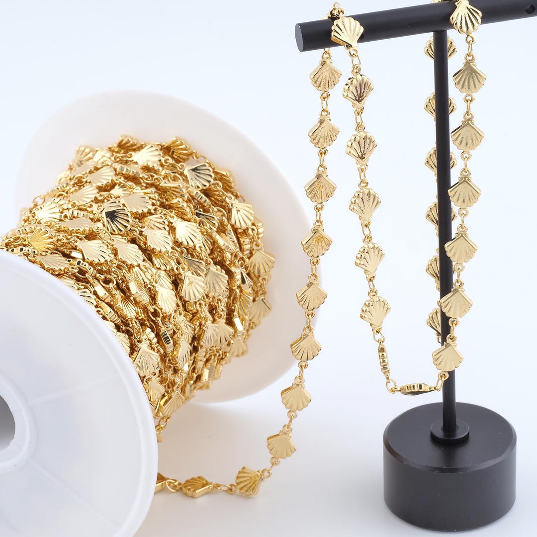 Shell And Chain 3.28 FT 18K Gold Filled Shell Chains,semi-finished Chains for DIY ...