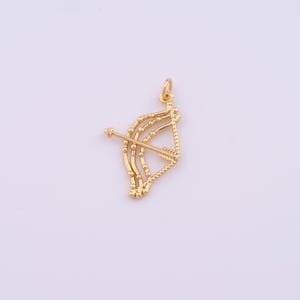 18K Gold Filled Bow and Arrow Charms,Bow and Arrow Pendant for DIY Jewelry Making Supply