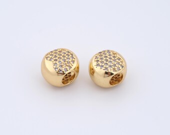 Perles rondes remplies d'or 18 carats, grosses perles pour la fabrication de bijoux à monter soi-même