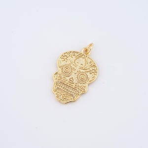 18K Gold Filled Skull Charms,Skull Pendant for DIY Jewelry Making Supply