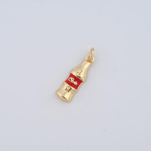 18K Gold Filled Coke Bottle Charms,Enamel Beverage Pendant for DIY Jewelry Making Supply