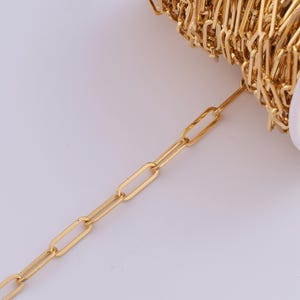 3,28 Fuß 18K Gold gefüllte Papierklammerketten, halbfertige Ketten für die DIY-Schmuckherstellung
