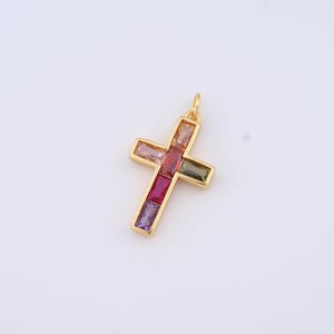 18K Gold gefüllte Kreuz Charms, Micropavé CZ Christian Anhänger für DIY Schmuckherstellung Versorgung