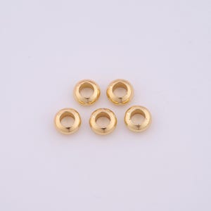 50 pcs 18K Gold Filled Wheel Beads,Round Flat Beads for DIY Jewelry Making Supply