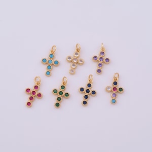 18K Gold gefüllte Kreuz Charms, Micropavé CZ Christian Anhänger für DIY Schmuckherstellung Versorgung